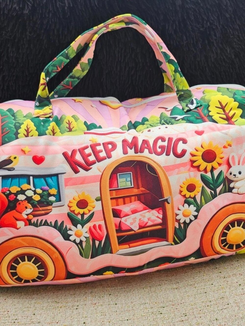 Fashion Duffle Bag Light Weight 2D Printing KEEP MAGIC Travel Bag Unbranded - Picture 8 of 11